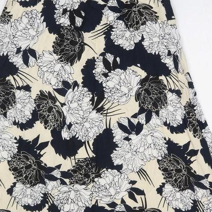 Autograph Womens Black Floral Cupro Straight & Pencil Skirt Size 8 Zip