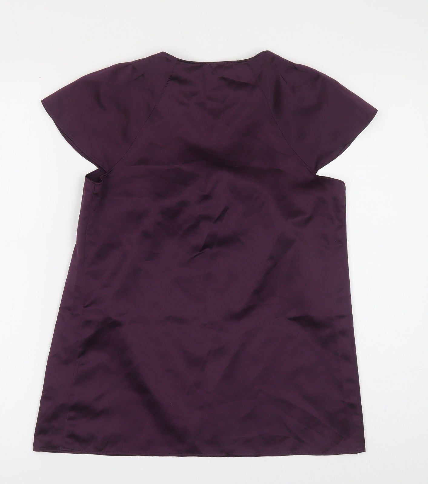 Papaya Womens Purple Polyester Basic Blouse Size 8 Scoop Neck