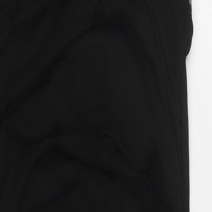 PRETTYLITTLETHING Womens Black Polyester Mini Size 10 Square Neck Pullover