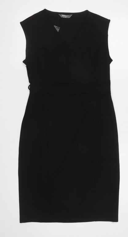 Allegra K Womens Black Polyester Shift Size M Sweetheart Zip