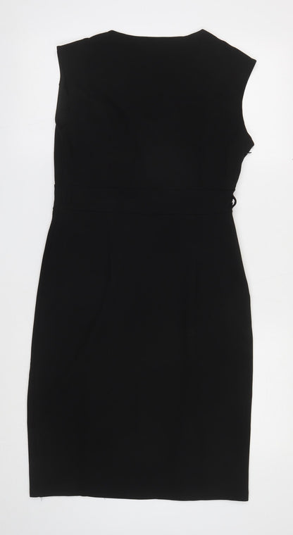 Allegra K Womens Black Polyester Shift Size M Sweetheart Zip