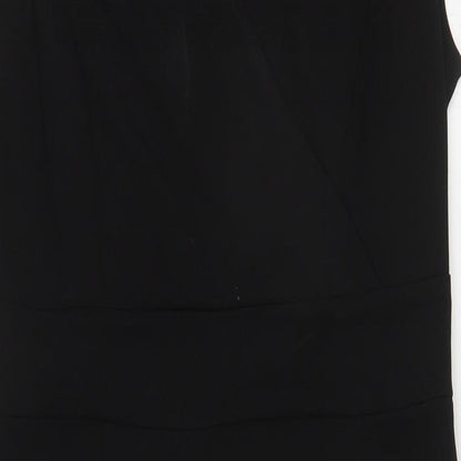 Allegra K Womens Black Polyester Shift Size M Sweetheart Zip