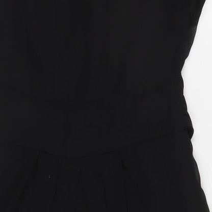 Atmosphere Womens Black Polyester A-Line Size 8 V-Neck Button