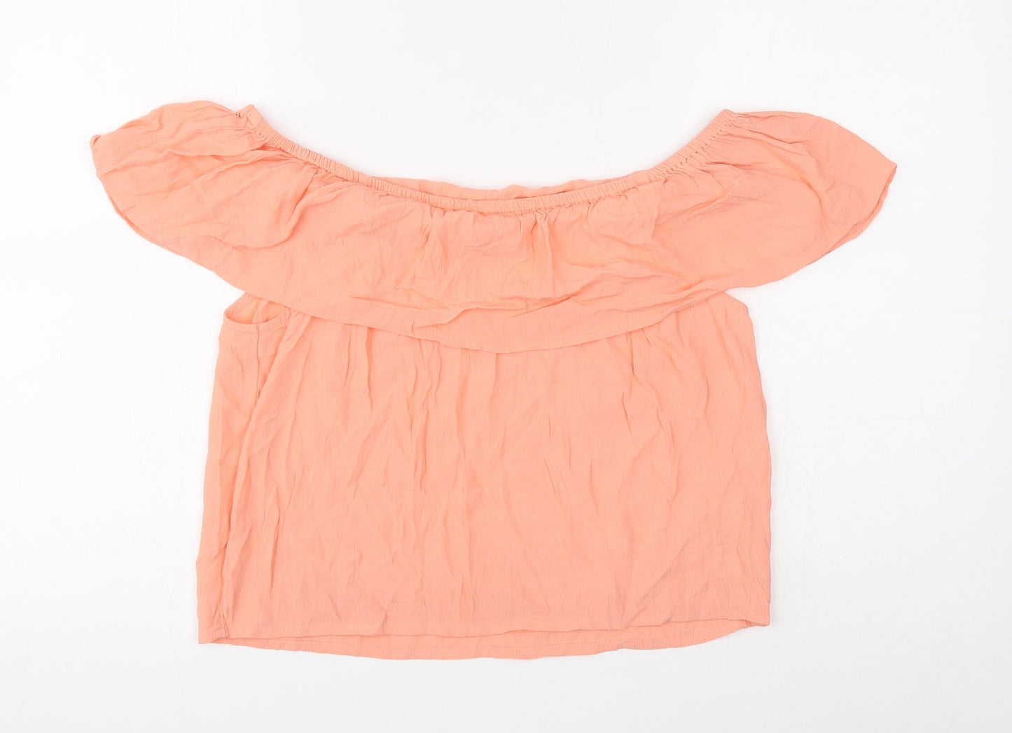 Womens UK Size 10 Miss Selfridge Pink Cropped Blouse
