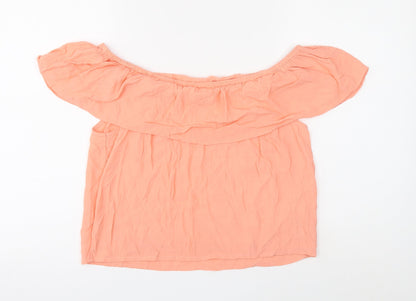 Womens UK Size 10 Miss Selfridge Pink Cropped Blouse