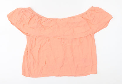 Womens UK Size 10 Miss Selfridge Pink Cropped Blouse