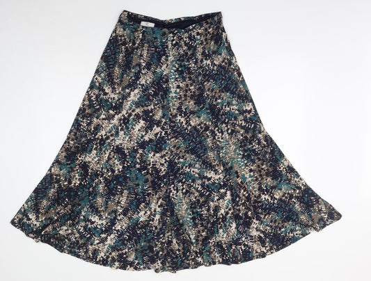 CC Womens Multicoloured Geometric Polyester A-Line Skirt Size S
