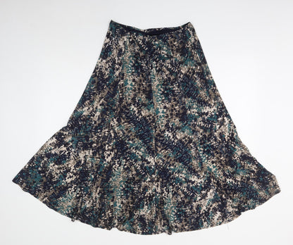 CC Womens Multicoloured Geometric Polyester A-Line Skirt Size S