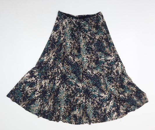 CC Womens Multicoloured Geometric Polyester A-Line Skirt Size S