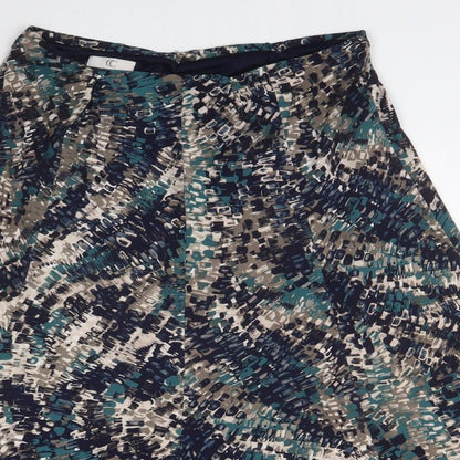 CC Womens Multicoloured Geometric Polyester A-Line Skirt Size S