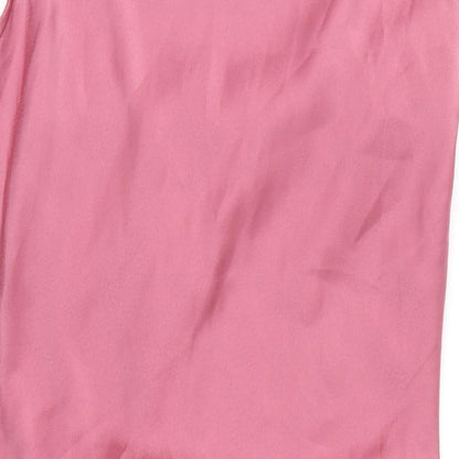 Amy & Clo Womens Pink Polyester Slip Dress Size M Square Neck Zip