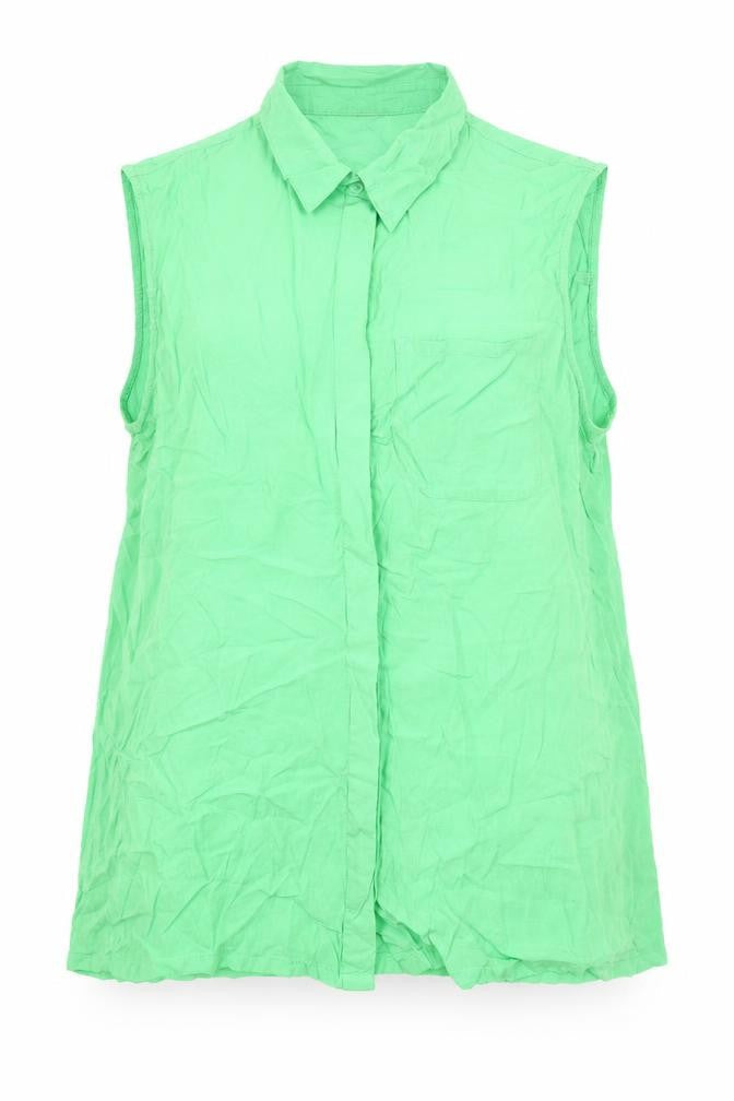 Womens UK Size 14 Peacocks Green Basic Button-Up