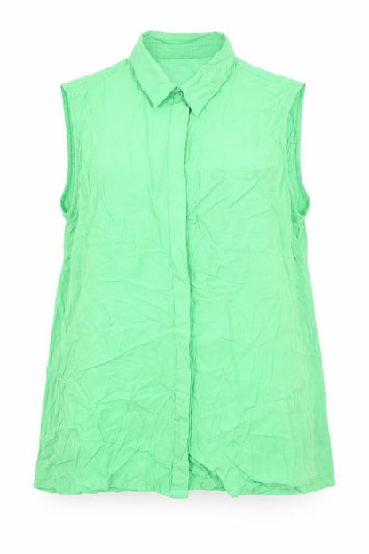 Womens UK Size 14 Peacocks Green Basic Button-Up