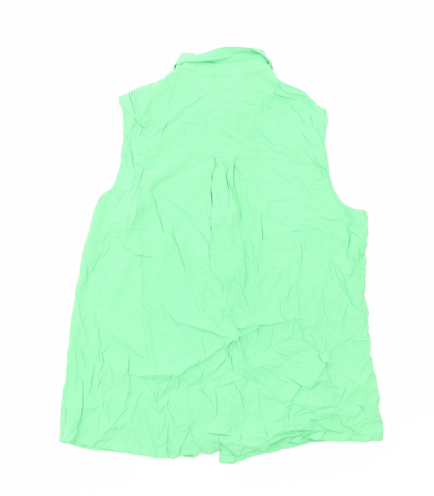 Womens UK Size 14 Peacocks Green Basic Button-Up