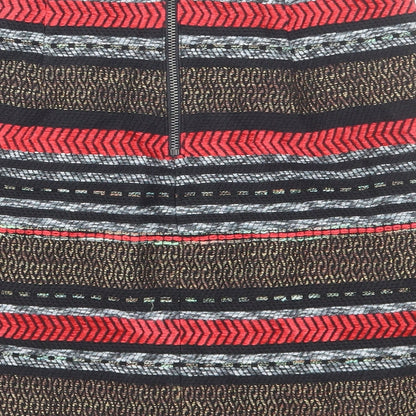 Marks and Spencer Womens Multicoloured Striped Cotton Straight & Pencil Skirt Size 8 Zip