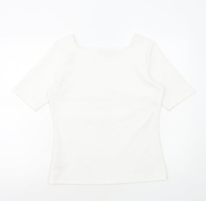 Womens UK Size 12 Marks and Spencer White Basic Blouse