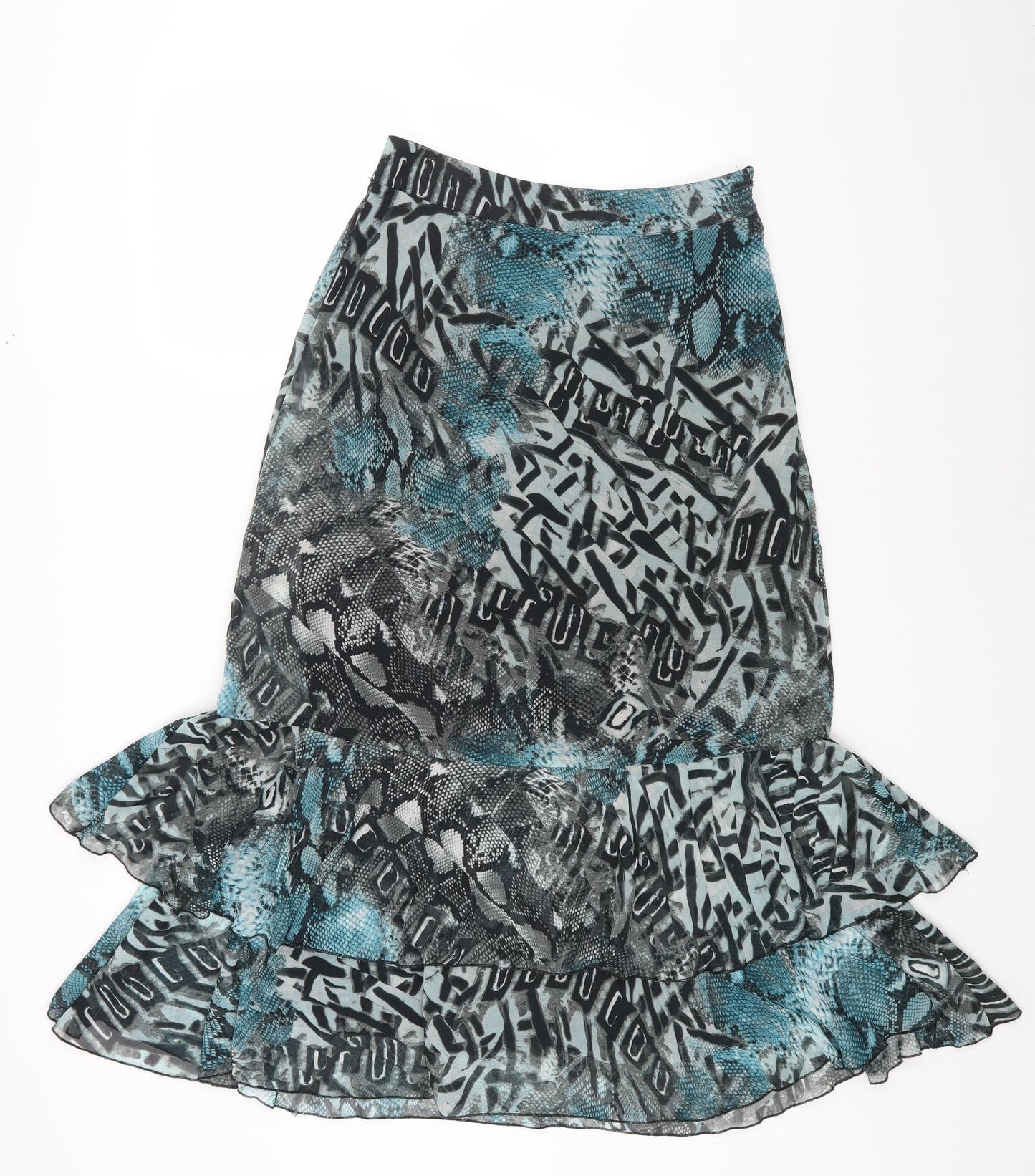 Be Beau Womens Multicoloured Geometric Polyester Trumpet Skirt Size 10 Zip