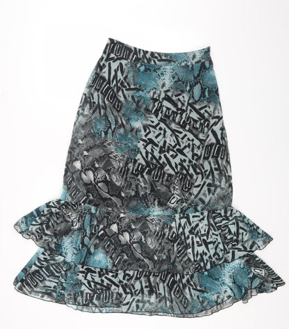 Be Beau Womens Multicoloured Geometric Polyester Trumpet Skirt Size 10 Zip