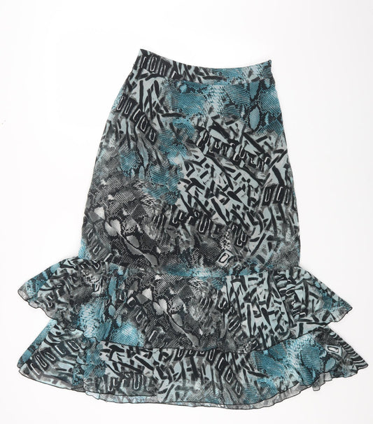 Be Beau Womens Multicoloured Geometric Polyester Trumpet Skirt Size 10 Zip