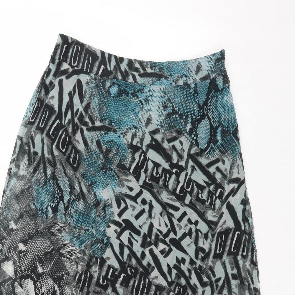 Be Beau Womens Multicoloured Geometric Polyester Trumpet Skirt Size 10 Zip