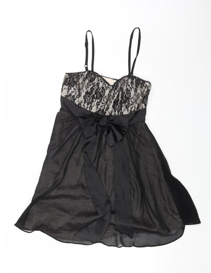 Miso Womens Black Polyester Slip Dress Size 10 Sweetheart Pullover