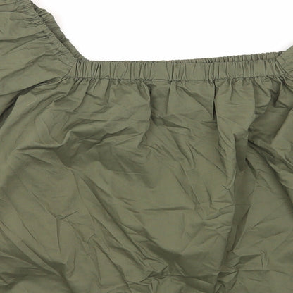 New Look Womens Green Cotton Basic Blouse Size 8 Square Neck