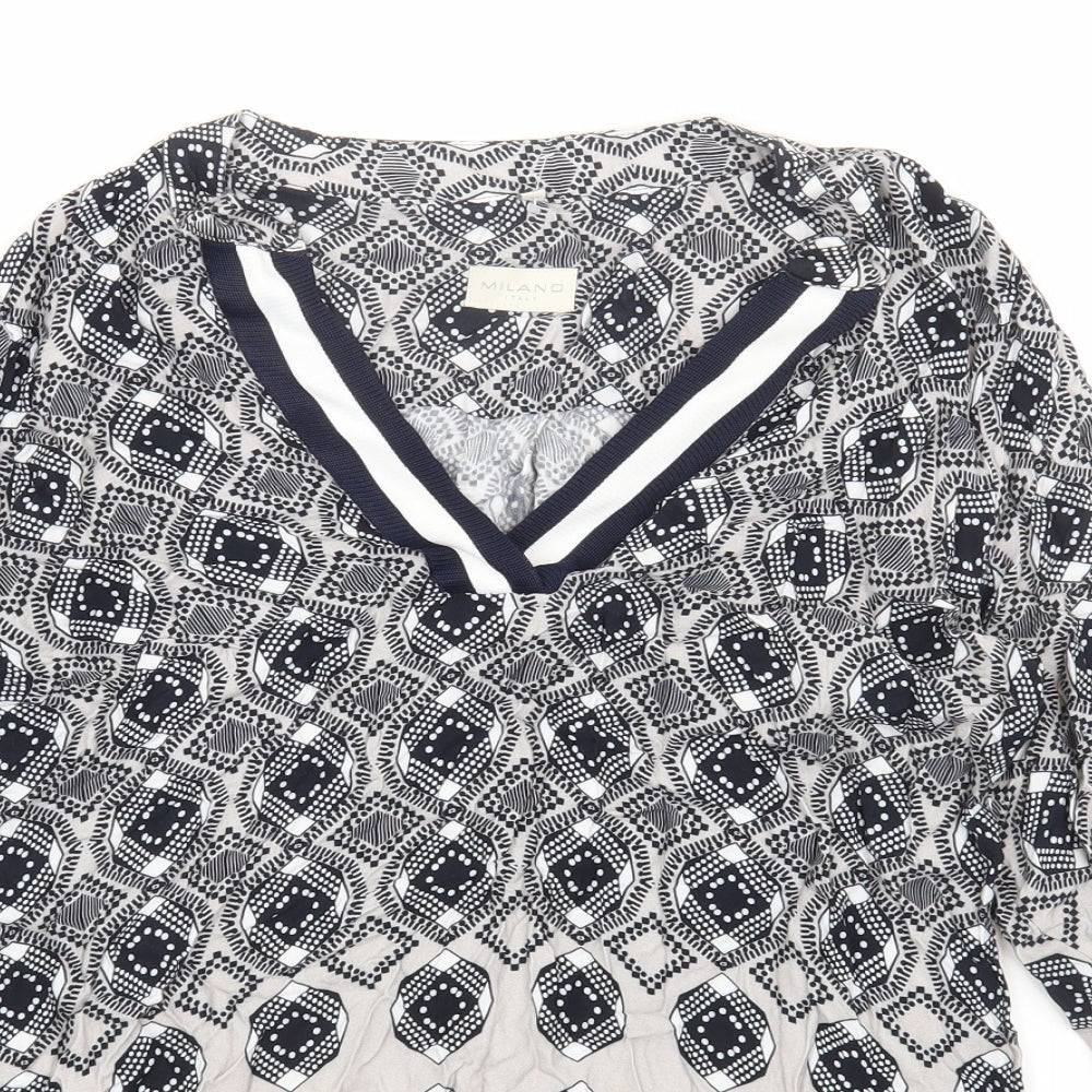Womens UK Size 10 Milano Multicoloured Basic Blouse