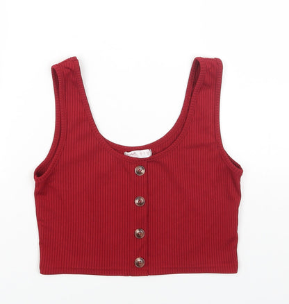 Womens UK Size M ROMWE Red Cropped Tank