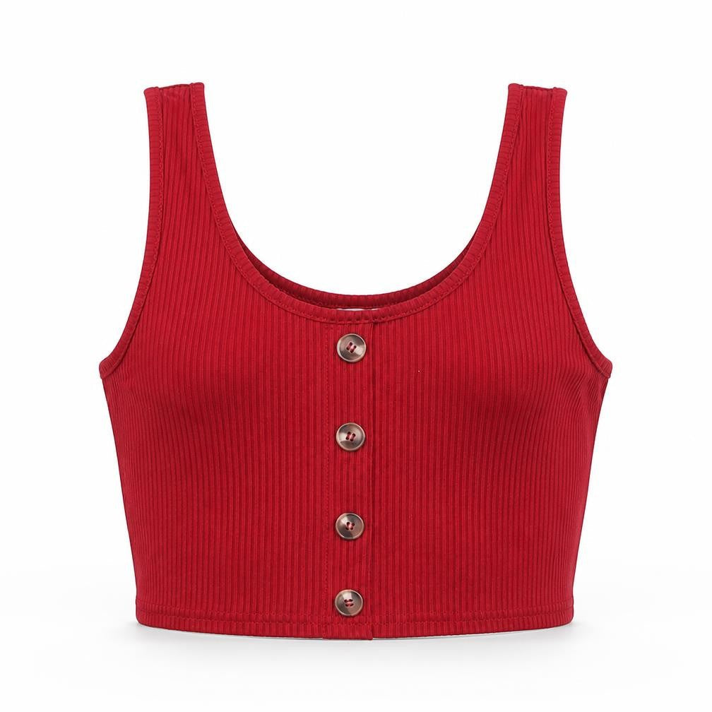 Womens UK Size M ROMWE Red Cropped Tank