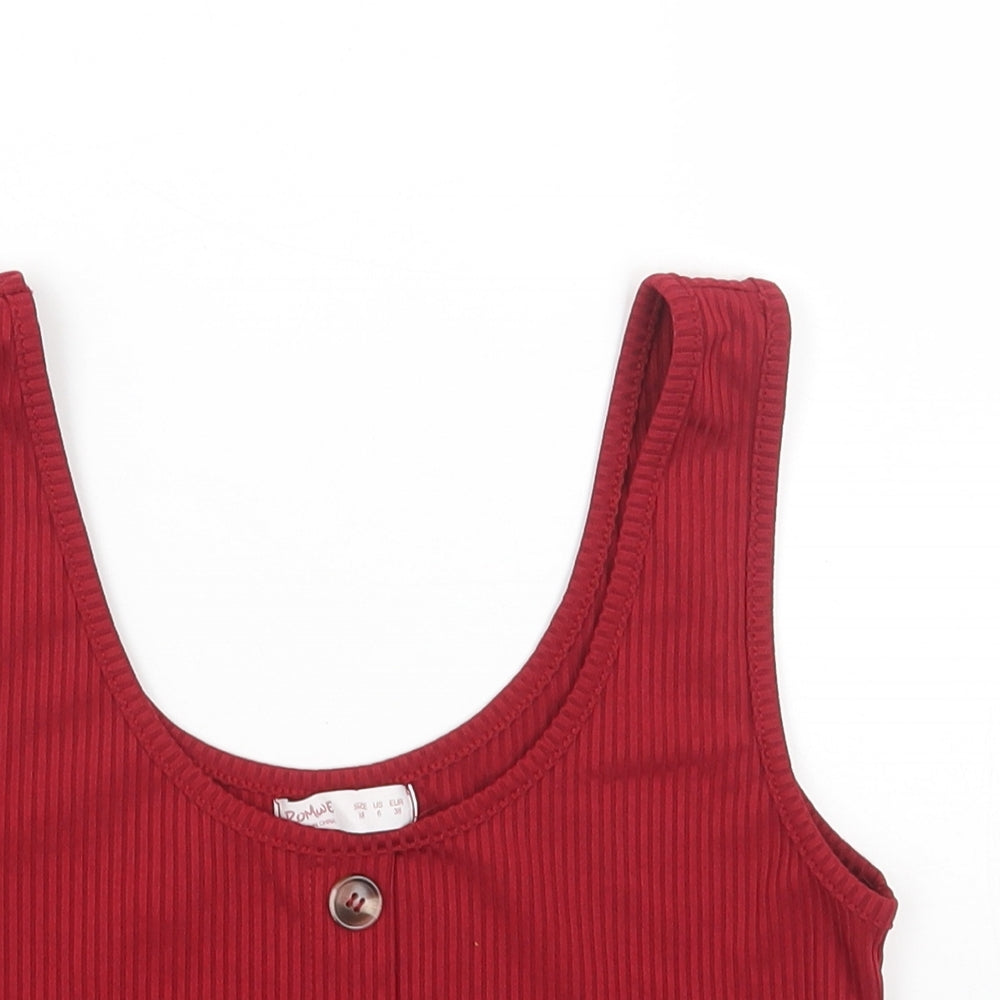 Womens UK Size M ROMWE Red Cropped Tank