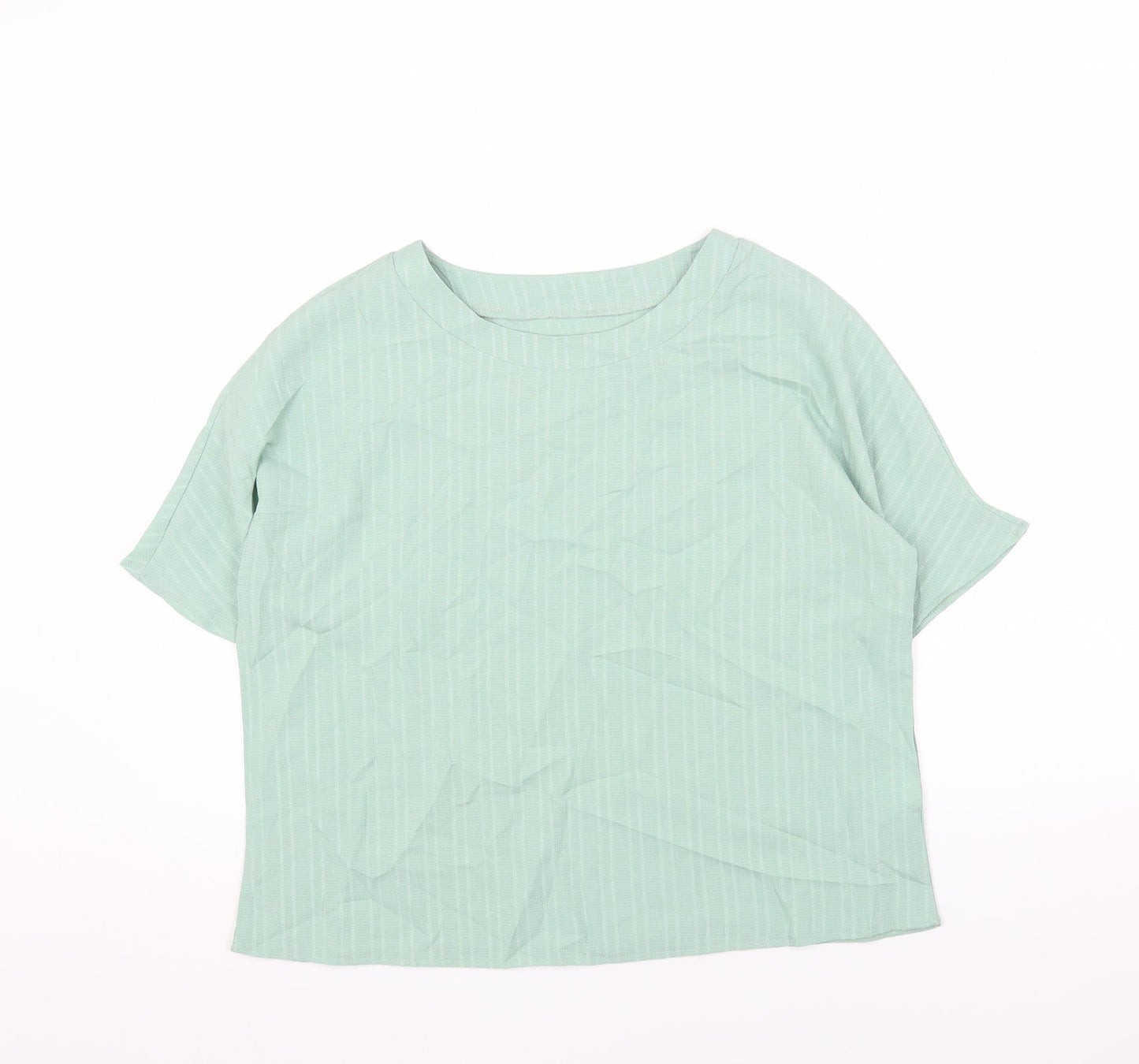 Womens UK Size S Preworn Green Basic Blouse