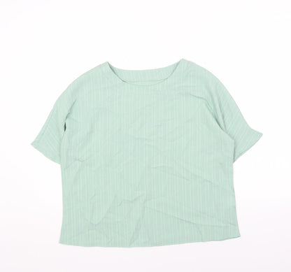 Womens UK Size S Preworn Green Basic Blouse