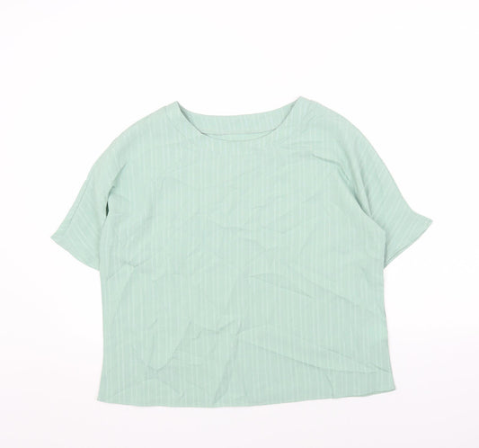 Womens UK Size S Preworn Green Basic Blouse