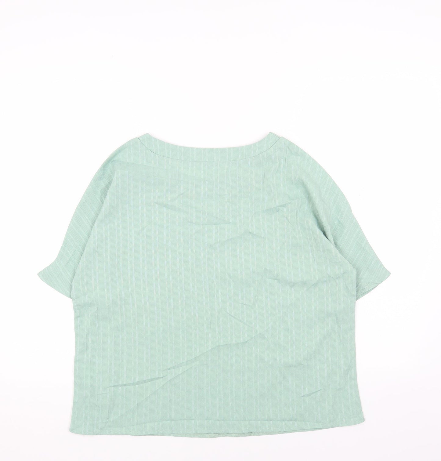 Womens UK Size S Preworn Green Basic Blouse
