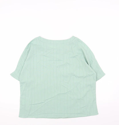 Womens UK Size S Preworn Green Basic Blouse