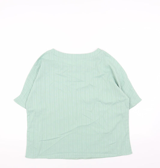 Womens UK Size S Preworn Green Basic Blouse