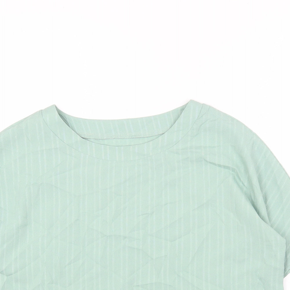 Womens UK Size S Preworn Green Basic Blouse