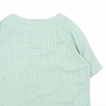 Womens UK Size S Preworn Green Basic Blouse