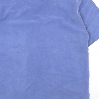 Mens UK Size L Copperstone Blue  Button-Up Short Sleeve Casual Shirt