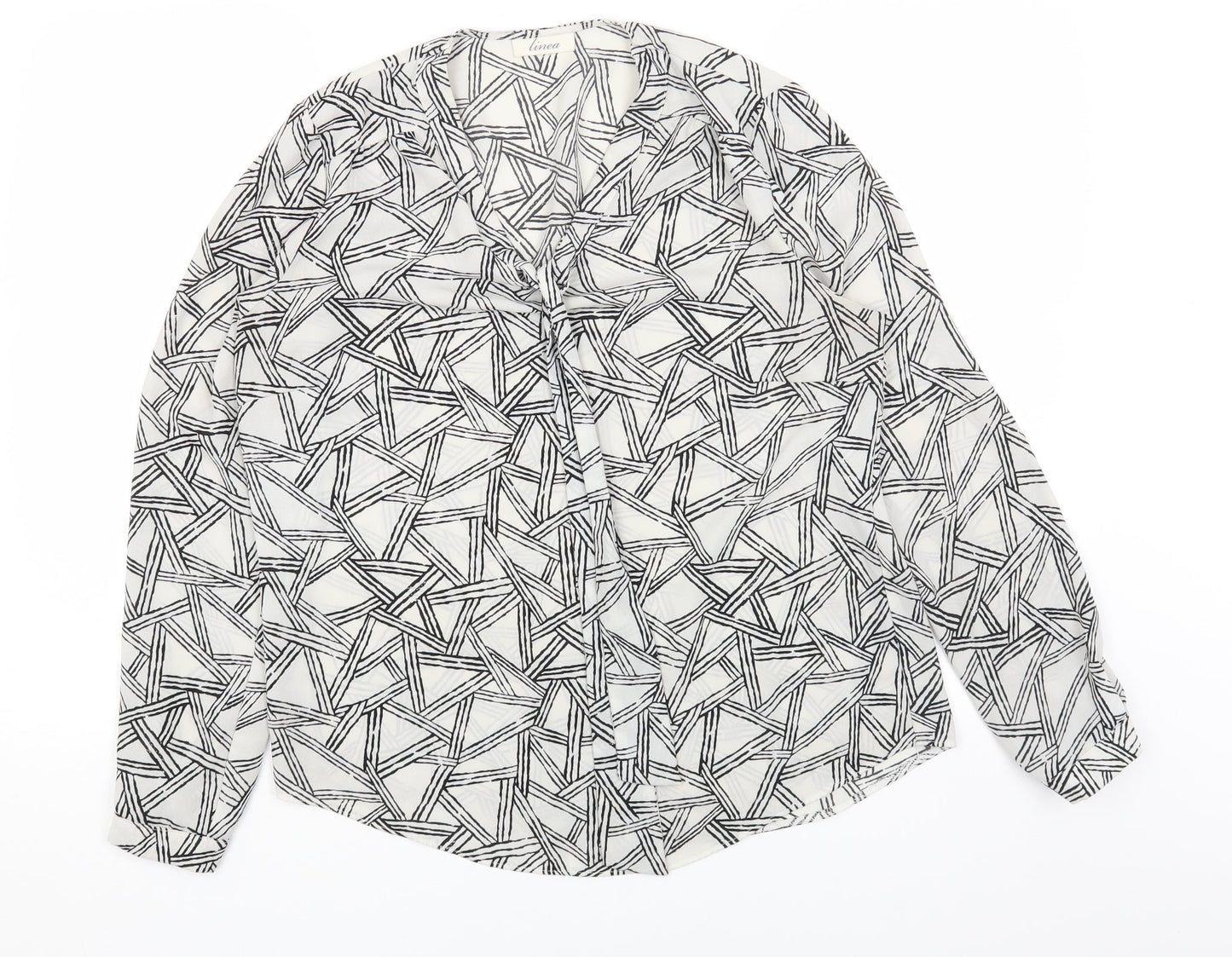 Womens UK Size 12 Linea White Basic Blouse