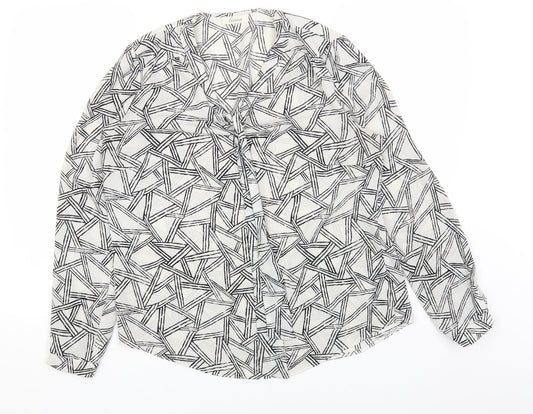 Womens UK Size 12 Linea White Basic Blouse