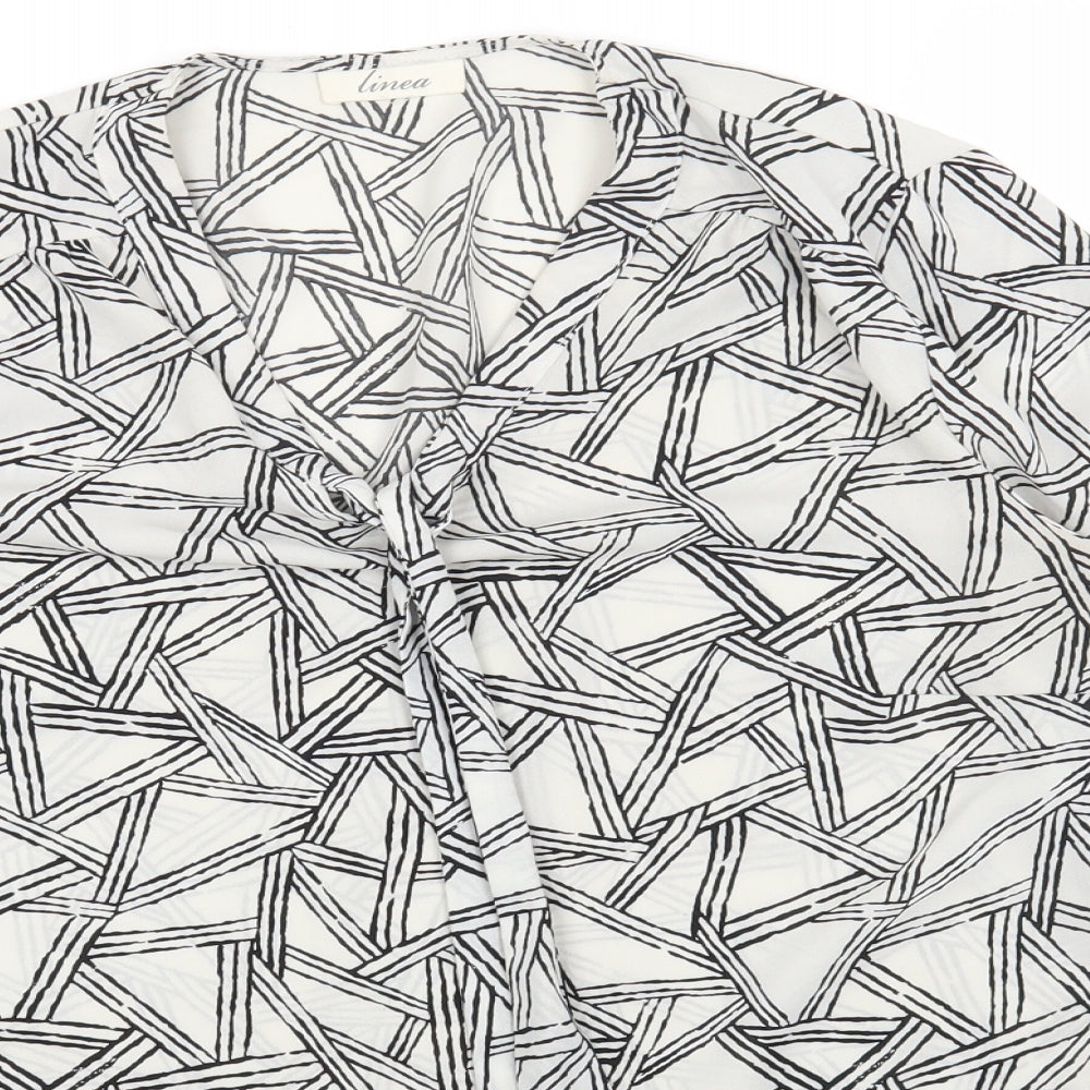 Womens UK Size 12 Linea White Basic Blouse