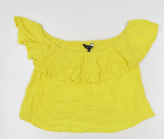 Womens UK Size 6 New Look Yellow Basic Blouse