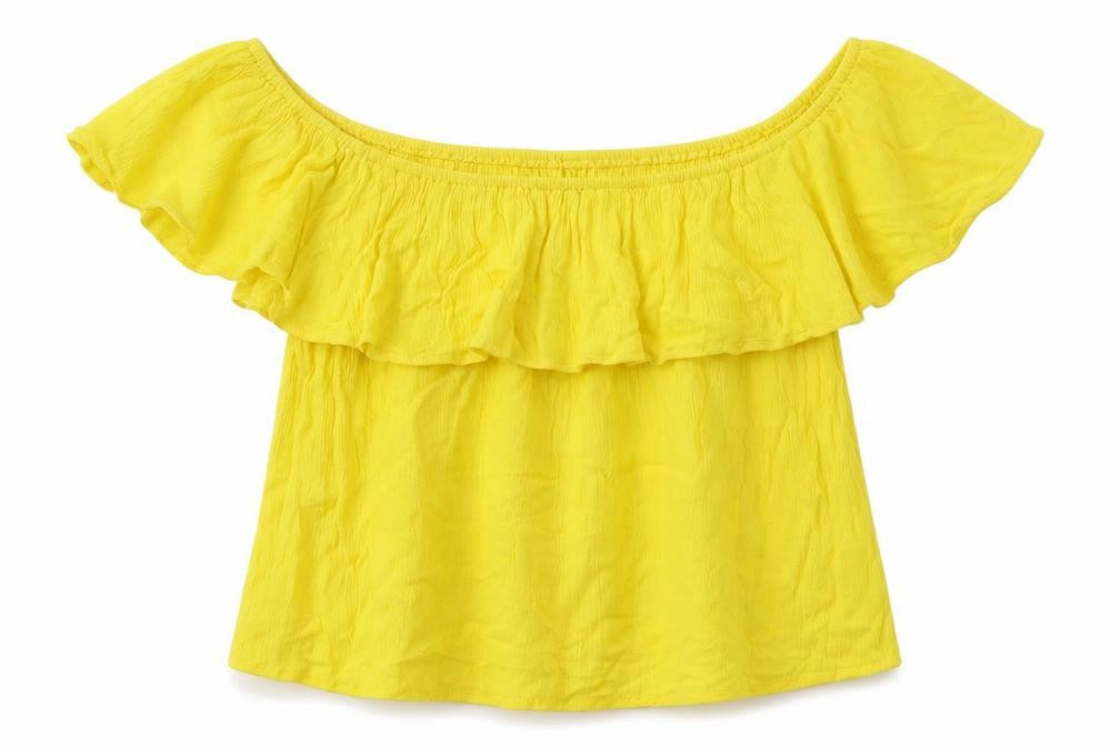 Womens UK Size 6 New Look Yellow Basic Blouse