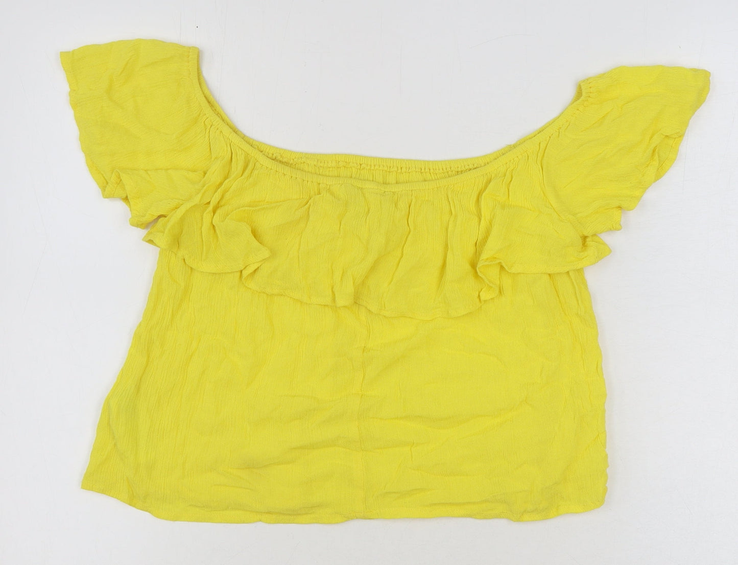 Womens UK Size 6 New Look Yellow Basic Blouse
