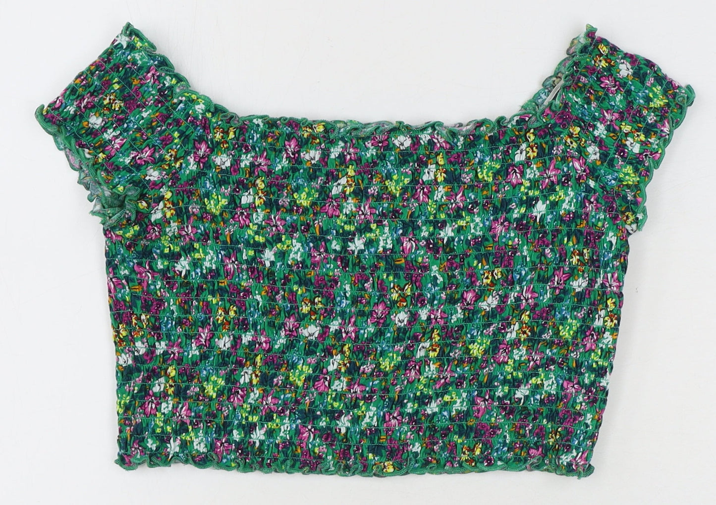Womens UK Size M Divided by H&M Multicoloured Cropped Blouse