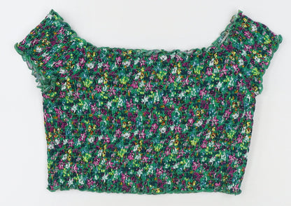 Womens UK Size M Divided by H&M Multicoloured Cropped Blouse