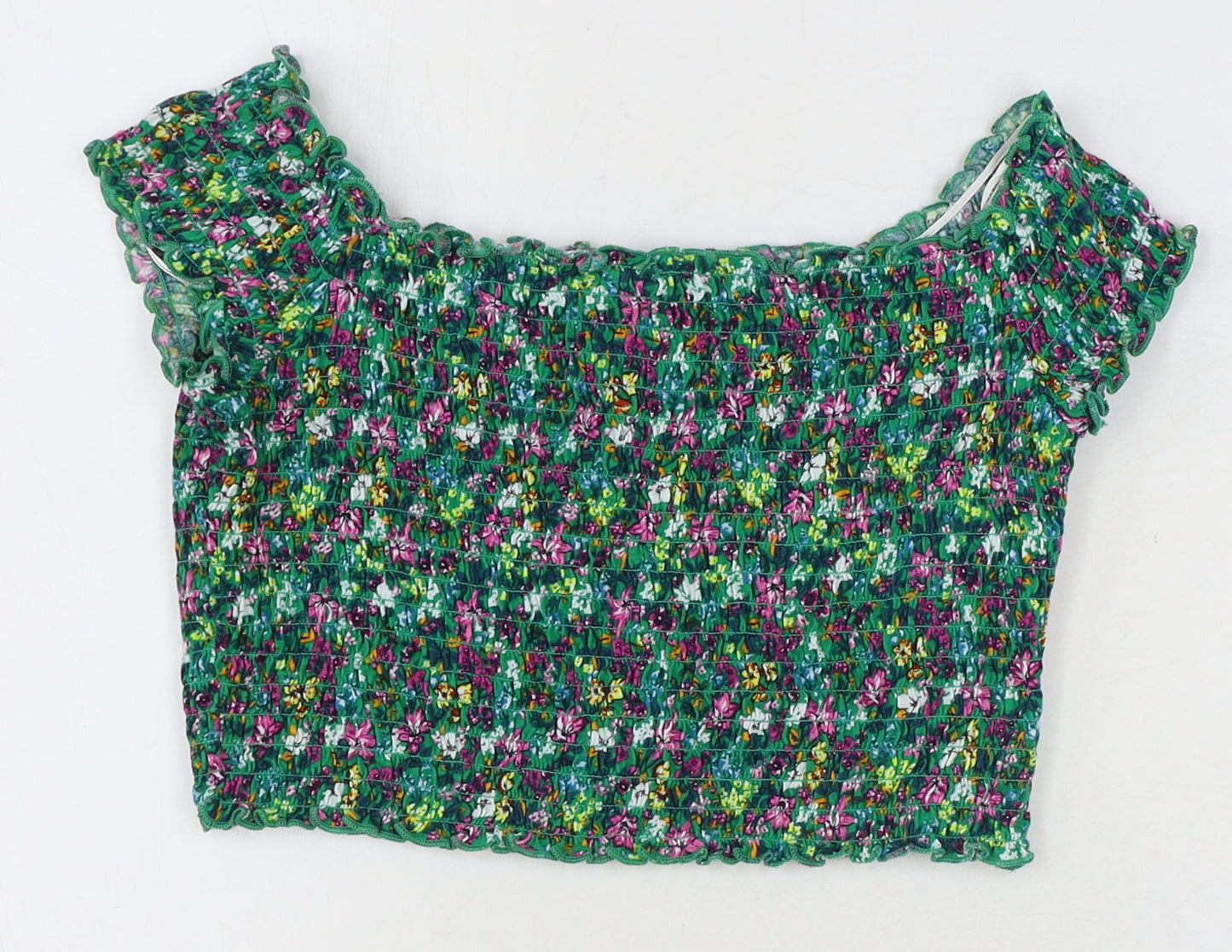 Womens UK Size M Divided by H&M Multicoloured Cropped Blouse