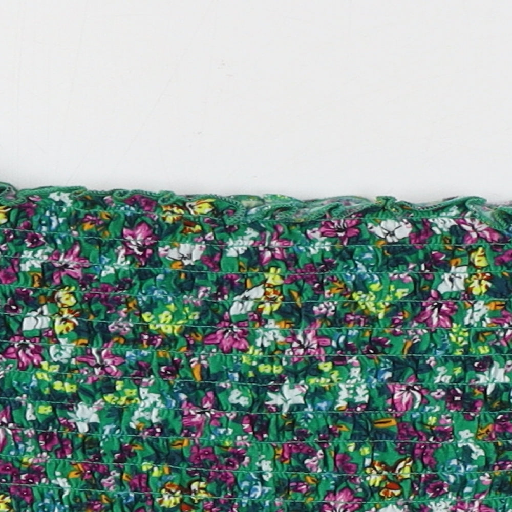 Womens UK Size M Divided by H&M Multicoloured Cropped Blouse
