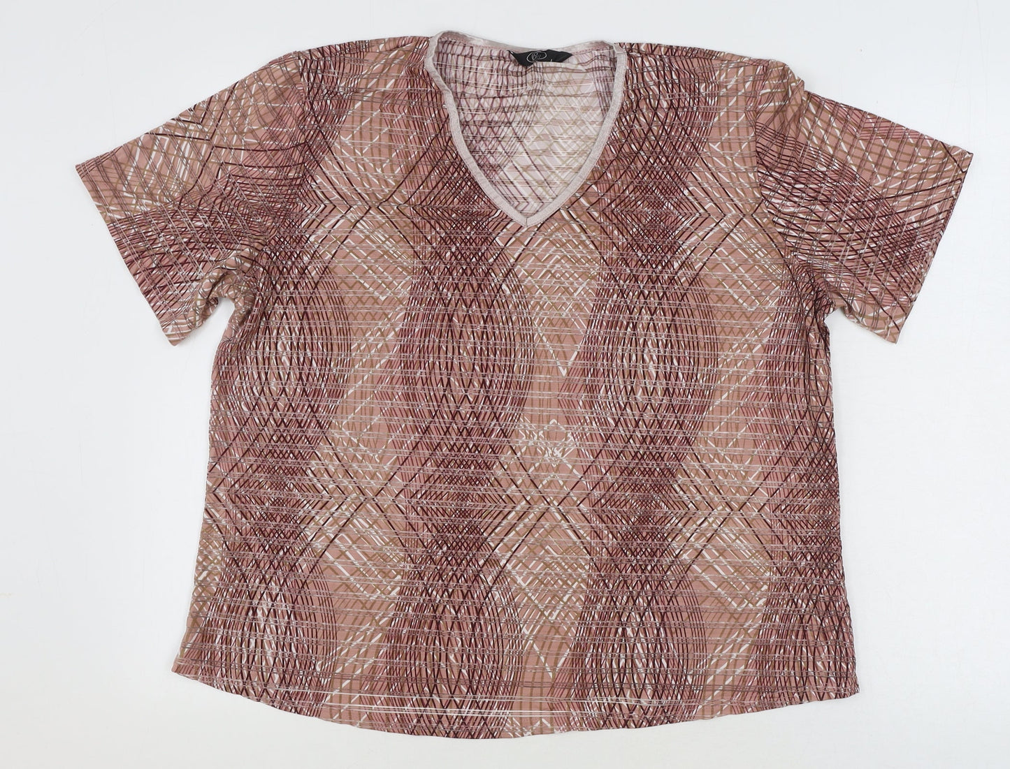 Womens UK Size L BM Brown Basic T-Shirt